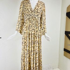 Doen Zinnia full length floral v-neck dress